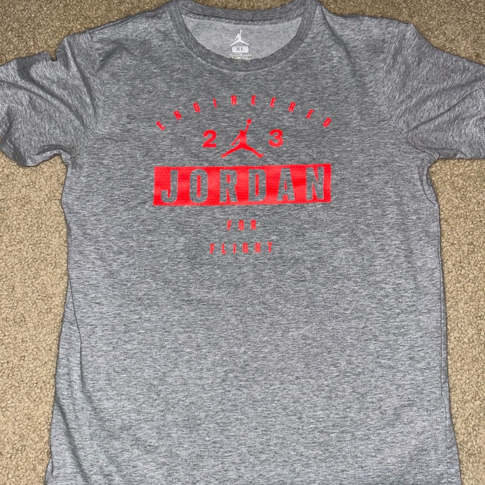 Jordan Heather Gray Tee with Orange Accents